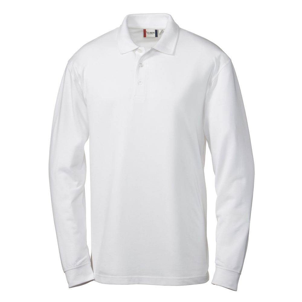 NWT Clique White Mens Long Sleeve Evans Polo